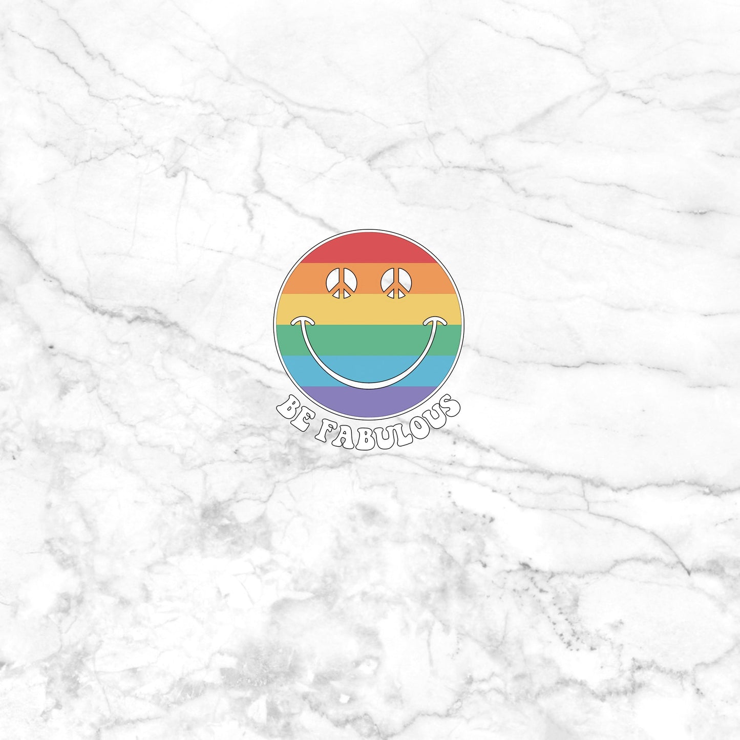 Smile Rainbow Sticker, Be Fabulous, Vinyl sticker, laptop sticker, Tablet sticker