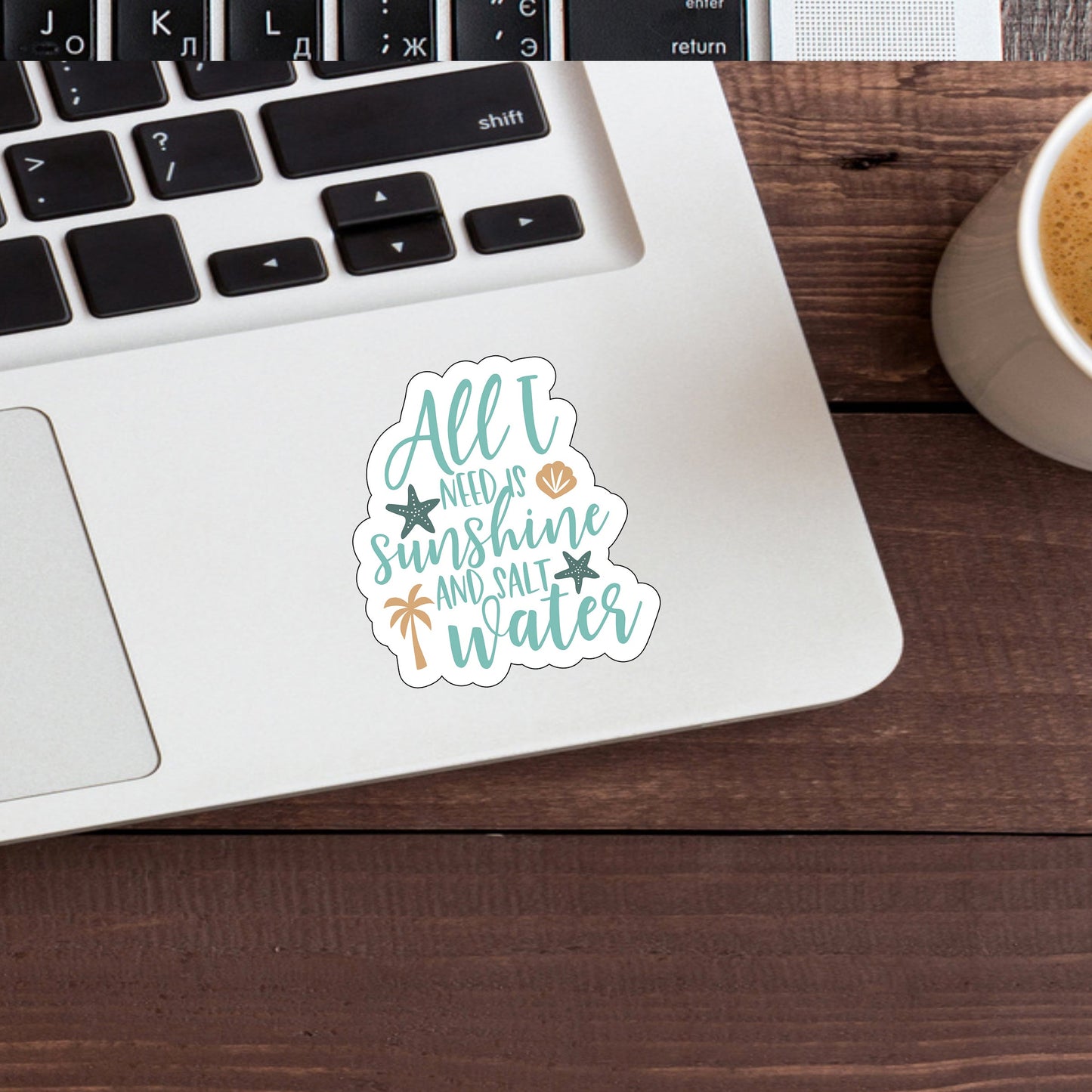 All I need is sunshine and salt water Sticker, Vinyl sticker, laptop sticker, Tablet sticker