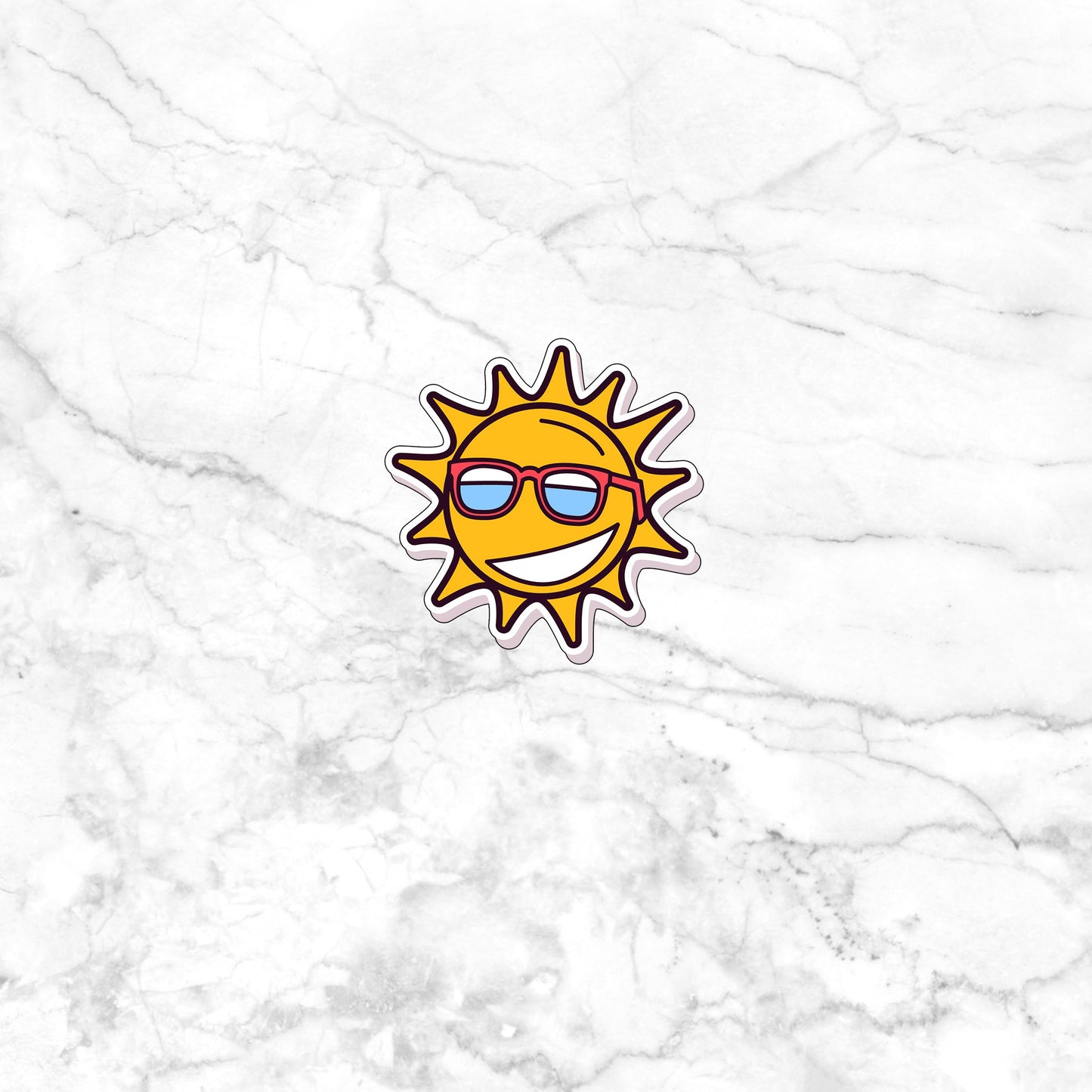 Summer Sun Sticker, Vinyl sticker, laptop sticker, Tablet sticker