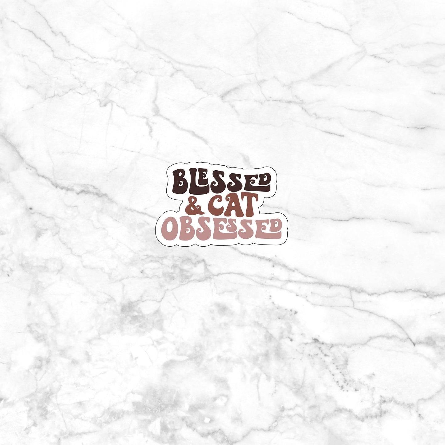 Blessed and cat obsessed Sticker, Vinyl sticker, laptop sticker, Tablet sticker