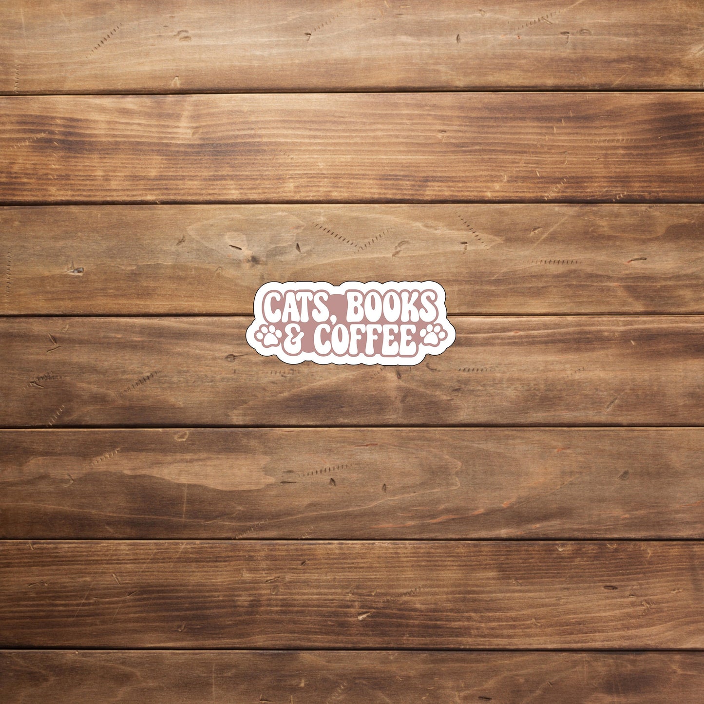 Cats books and coffee Sticker, Vinyl sticker, laptop sticker, Tablet sticker