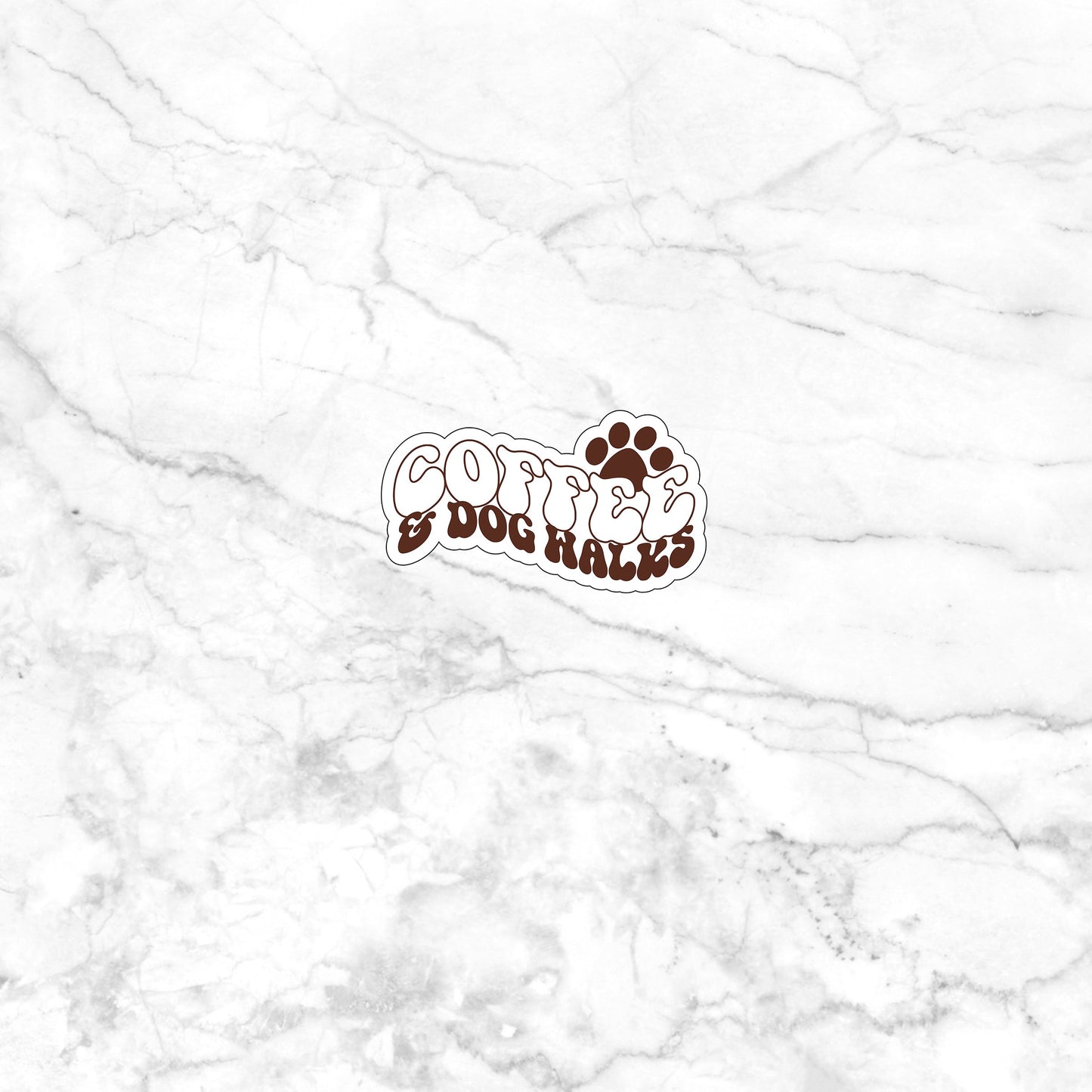 Coffee and dog walks Sticker, Vinyl sticker, laptop sticker, Tablet sticker