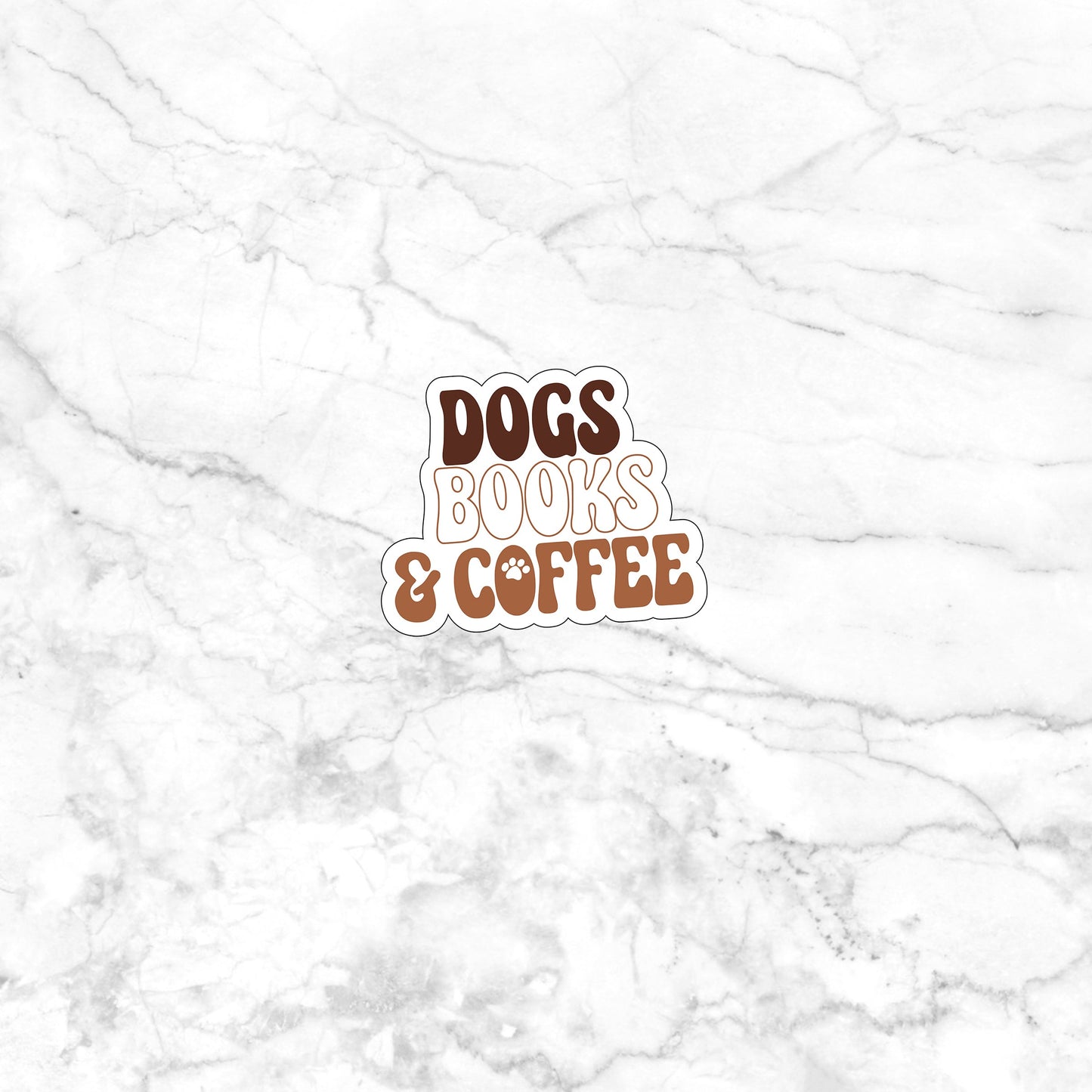 Dogs books and coffee Sticker, Vinyl sticker, laptop sticker, Tablet sticker