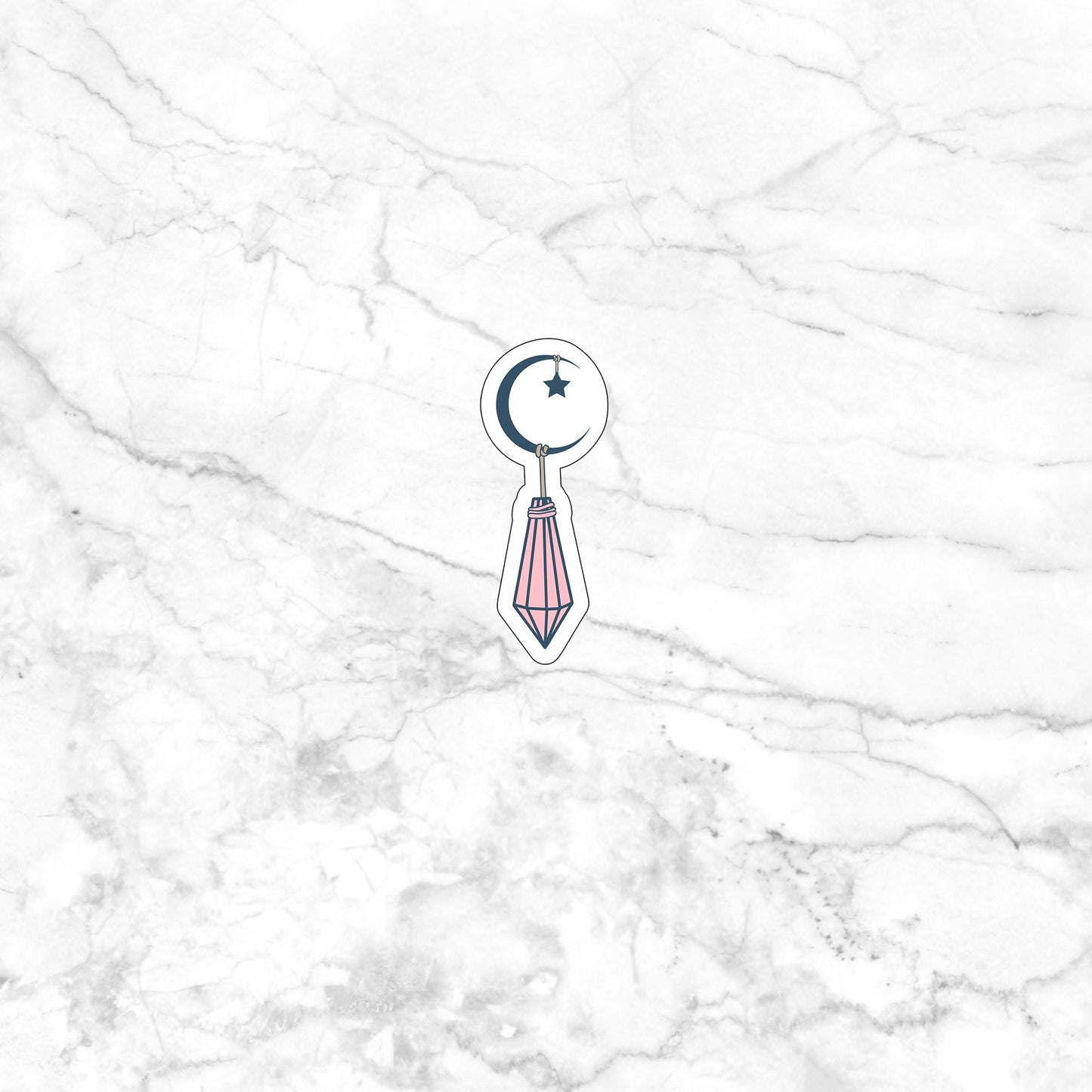 Moon with Crystals Sticker