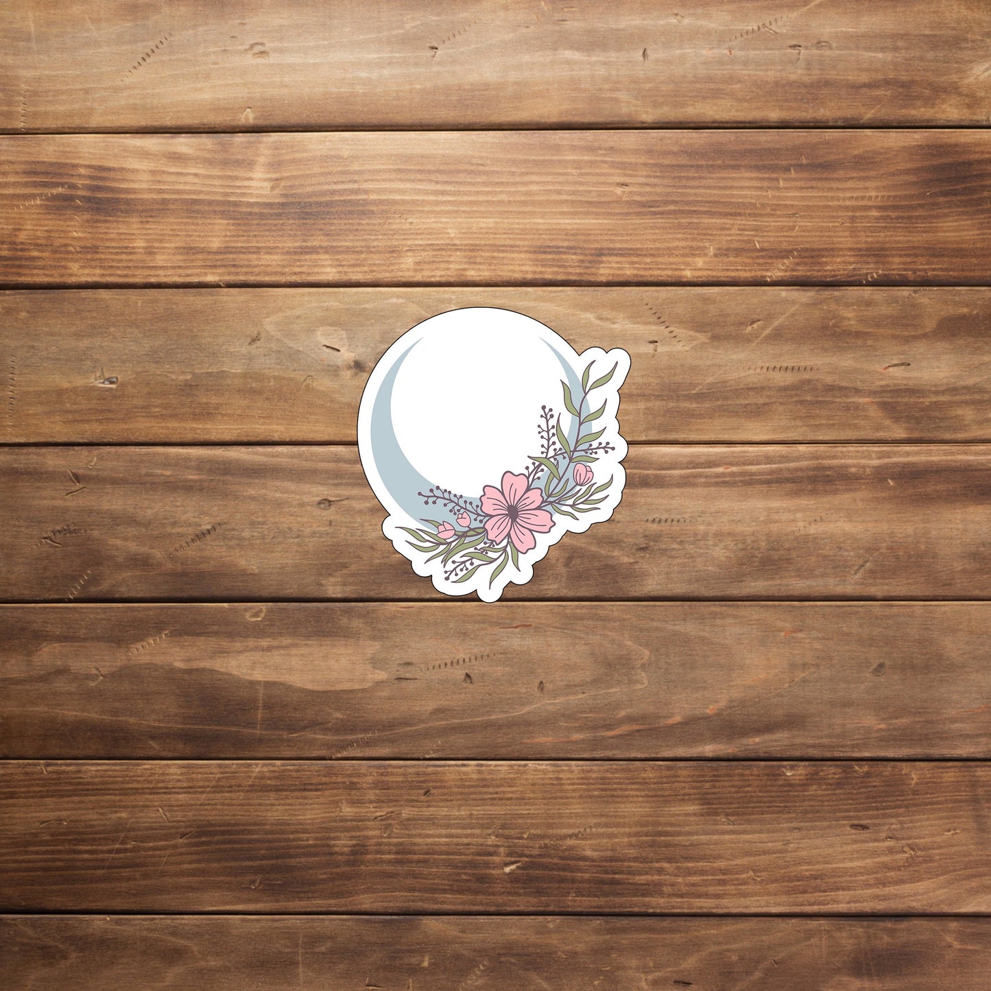 Moon with Flowers Sticker