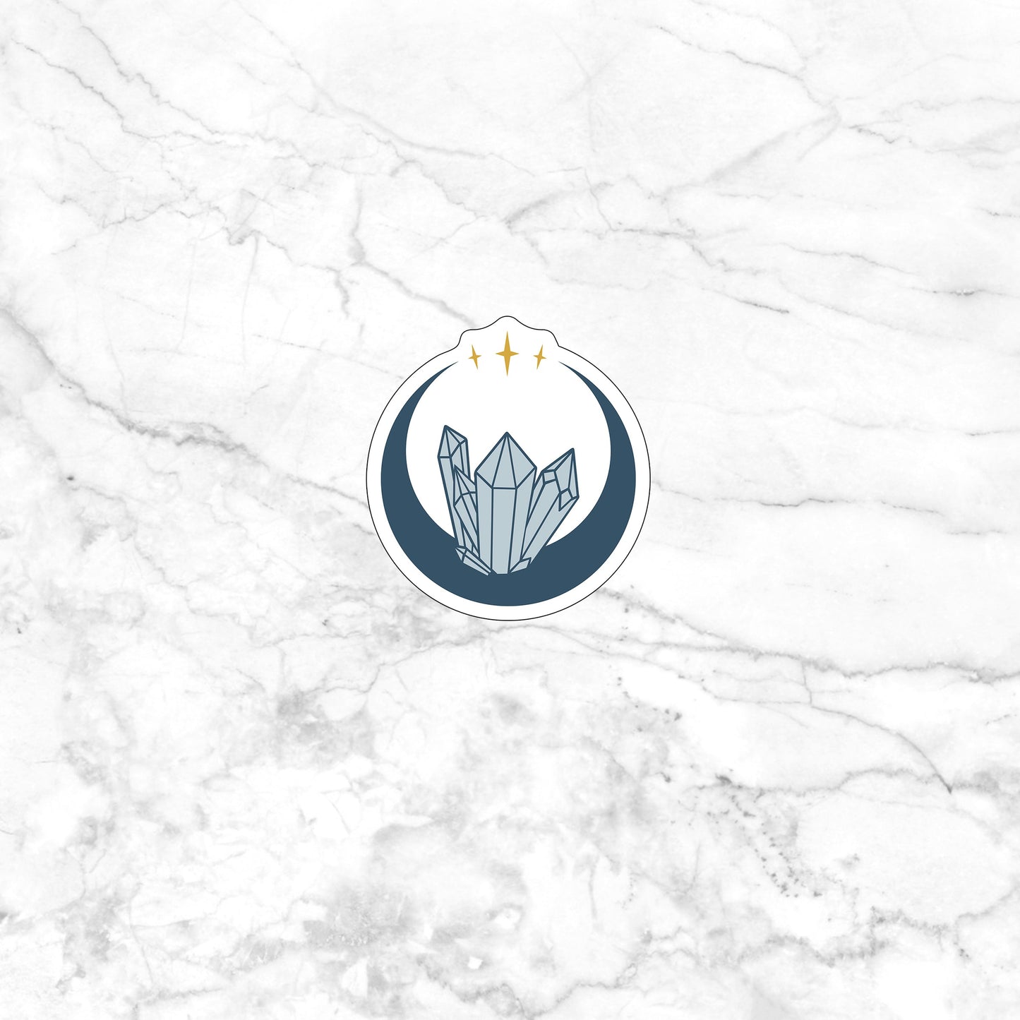 Moon with Gems Sticker