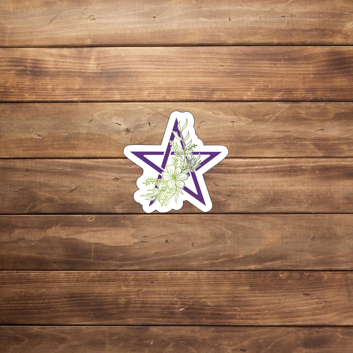 Pentacle with Flowers Sticker
