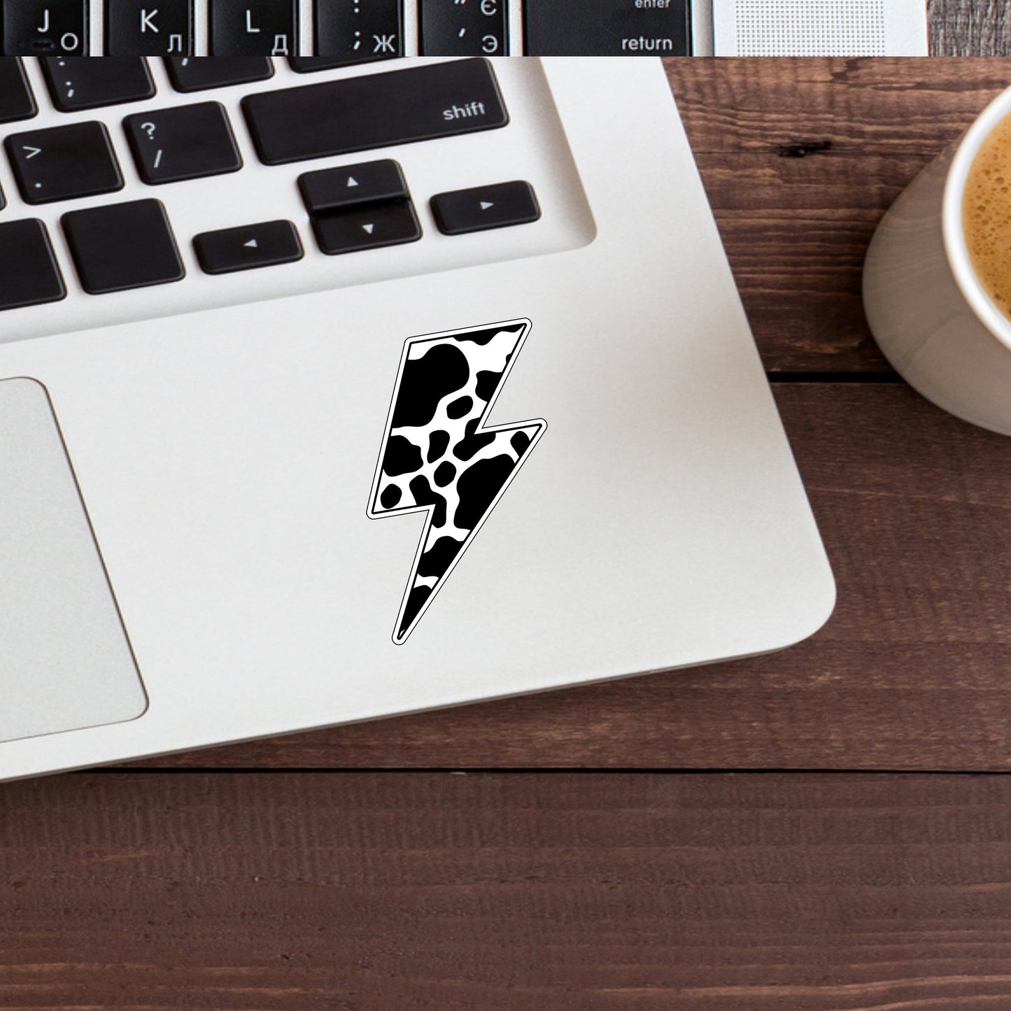black and white Lighting Bolt Sticker, Vinyl sticker, laptop sticker, Tablet sticker