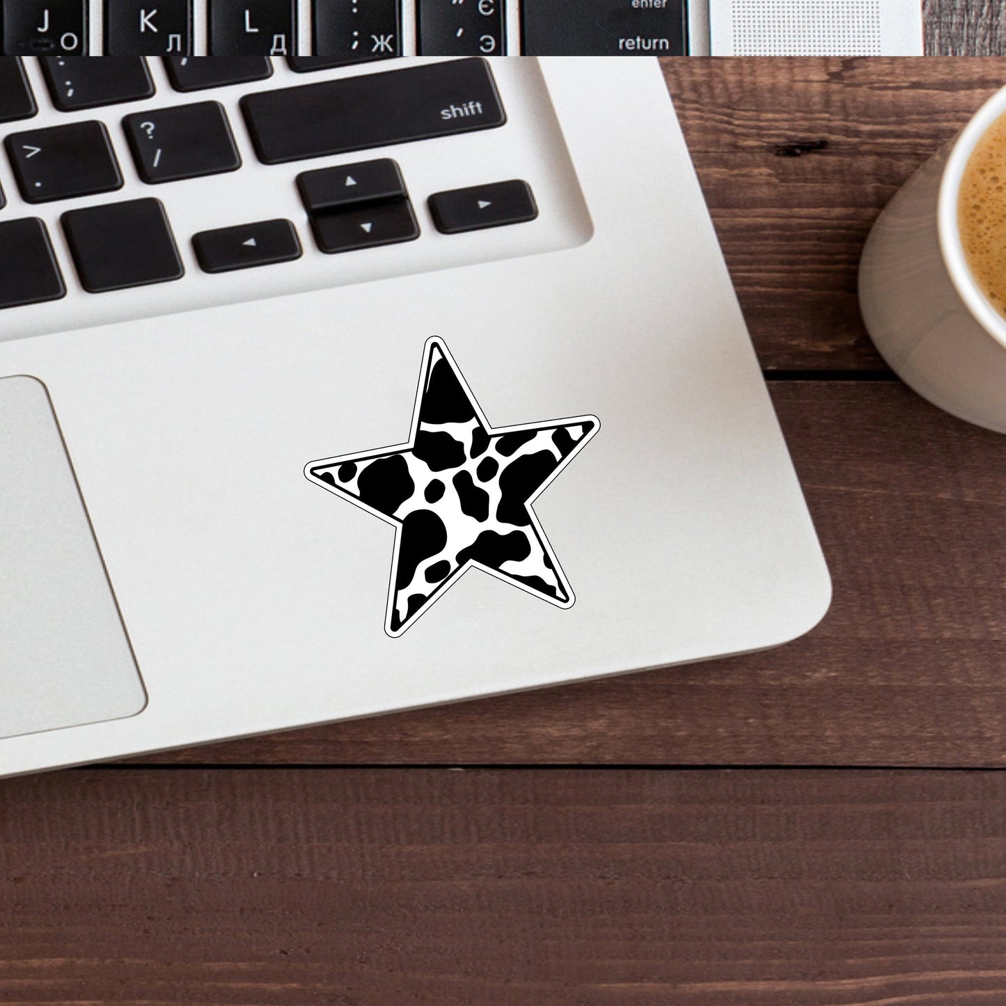 black and white STAR Sticker, Vinyl sticker, laptop sticker, Tablet sticker
