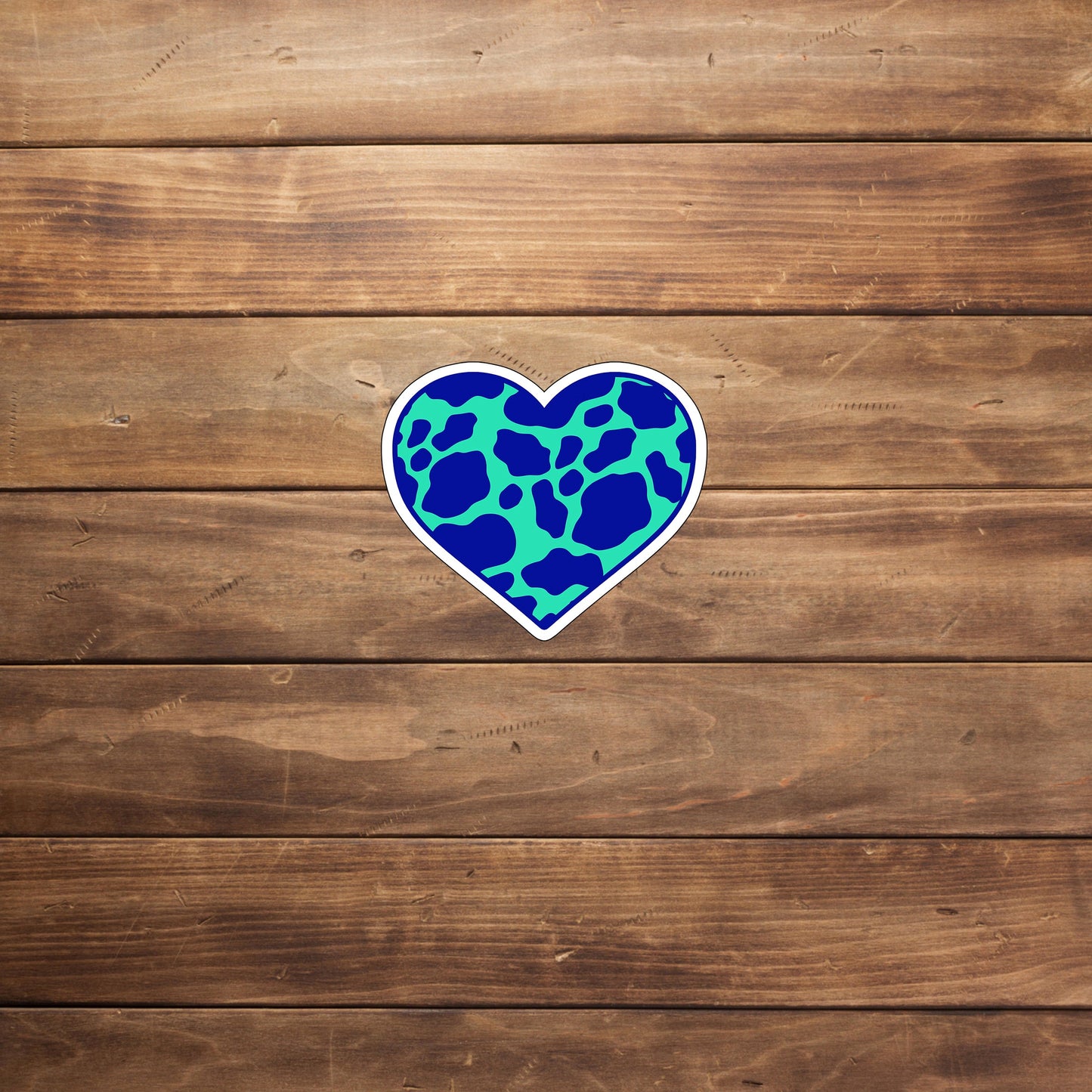 blue green Heart Sticker, Vinyl sticker, laptop sticker, Tablet sticker