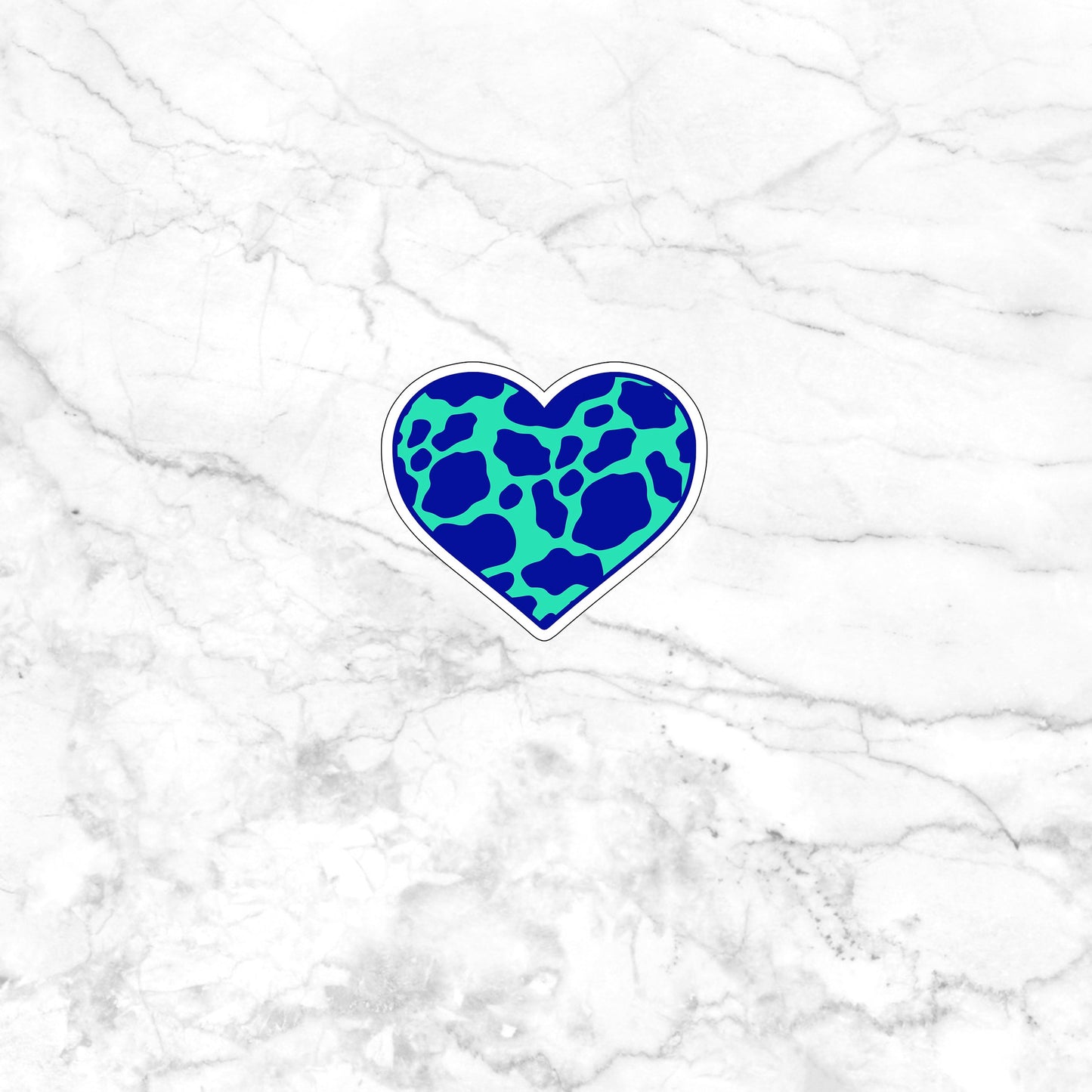 blue green Heart Sticker, Vinyl sticker, laptop sticker, Tablet sticker