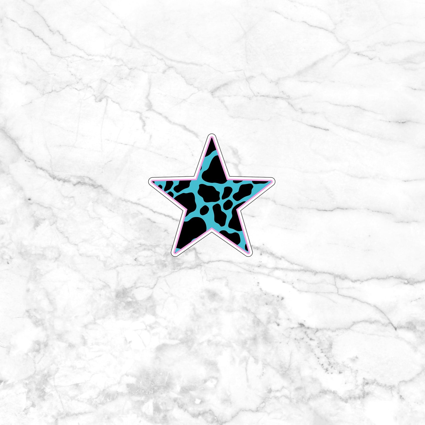 blue pink STAR Sticker, Vinyl sticker, laptop sticker, Tablet sticker