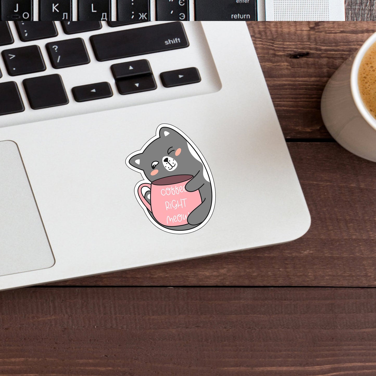 cat in mug Sticker
