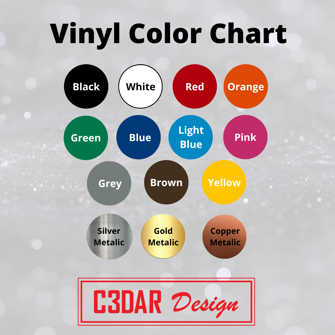 the color chart for the vinyl color chart