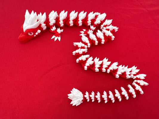 Red and White - Large Articulating Dragon