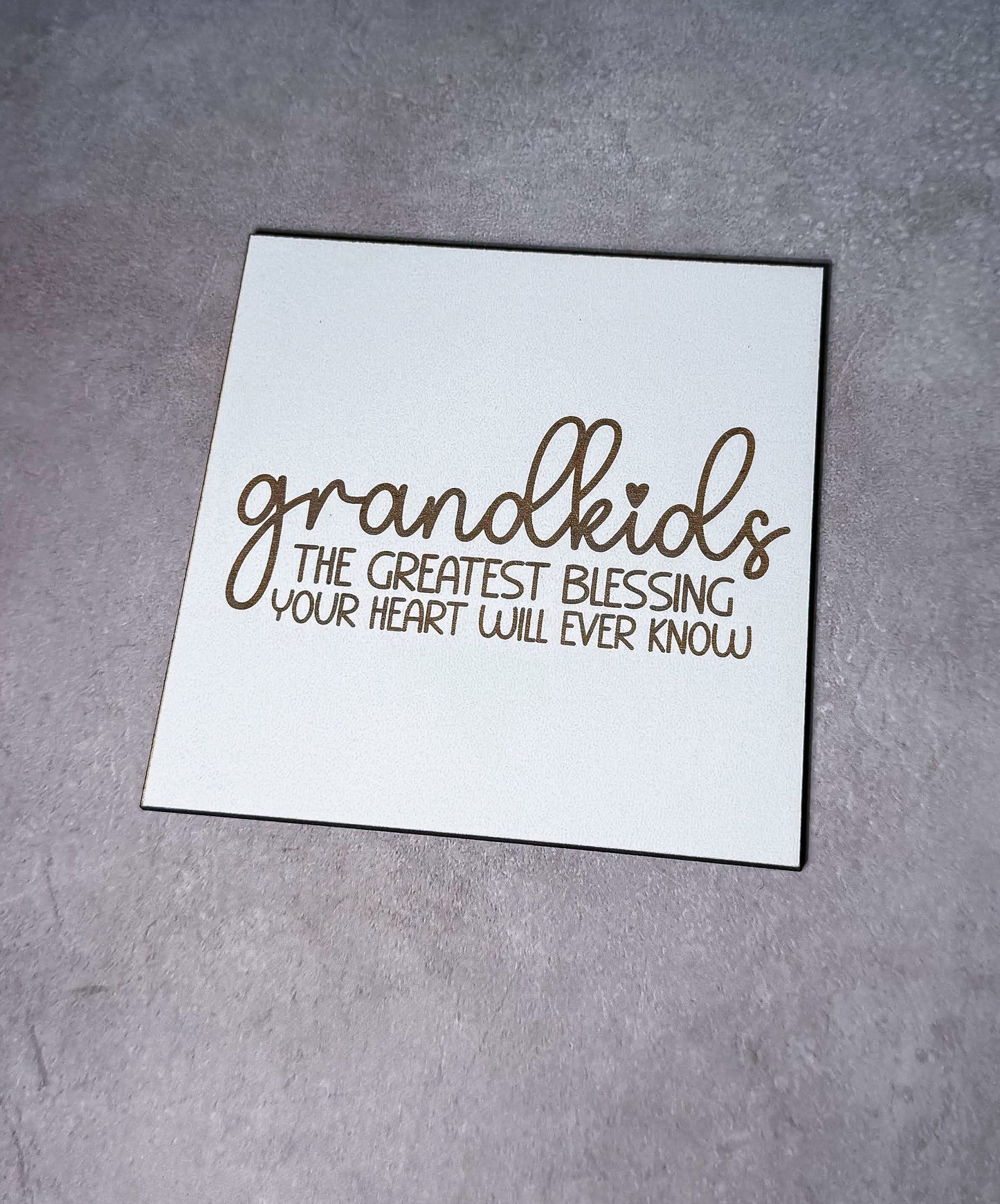 a picture of a card with the words grandkids on it