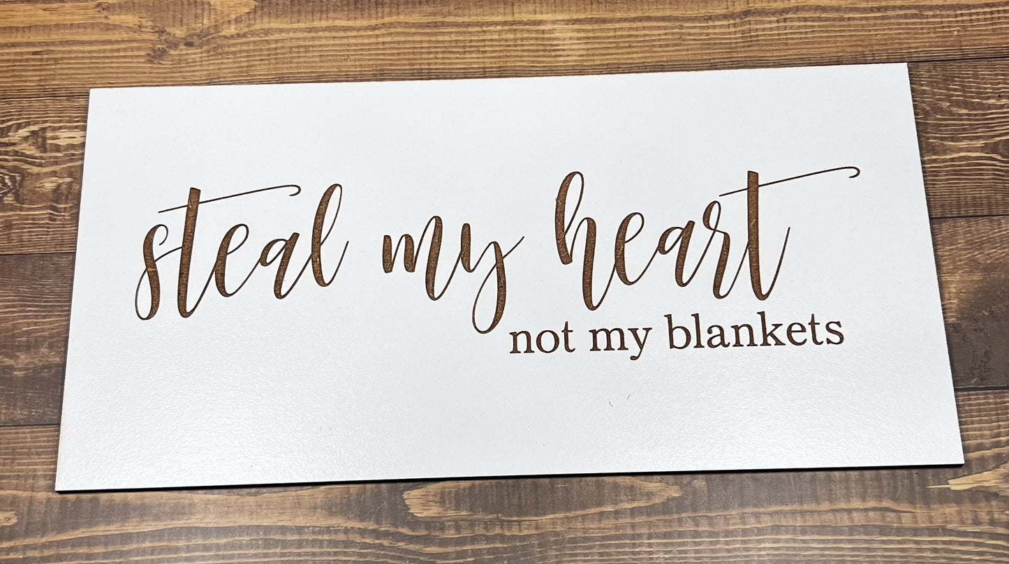 Steal my Heart not my blankets bedroom  sign, Scrabble Tile, Wall Art