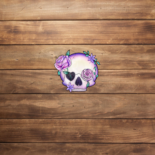 Pastal Goth Sticker,  Floral skull Sticker