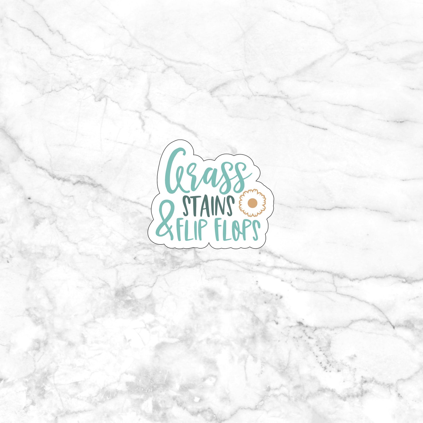 Grass stains and flip flops  Sticker,  Vinyl sticker, laptop sticker, Tablet sticker