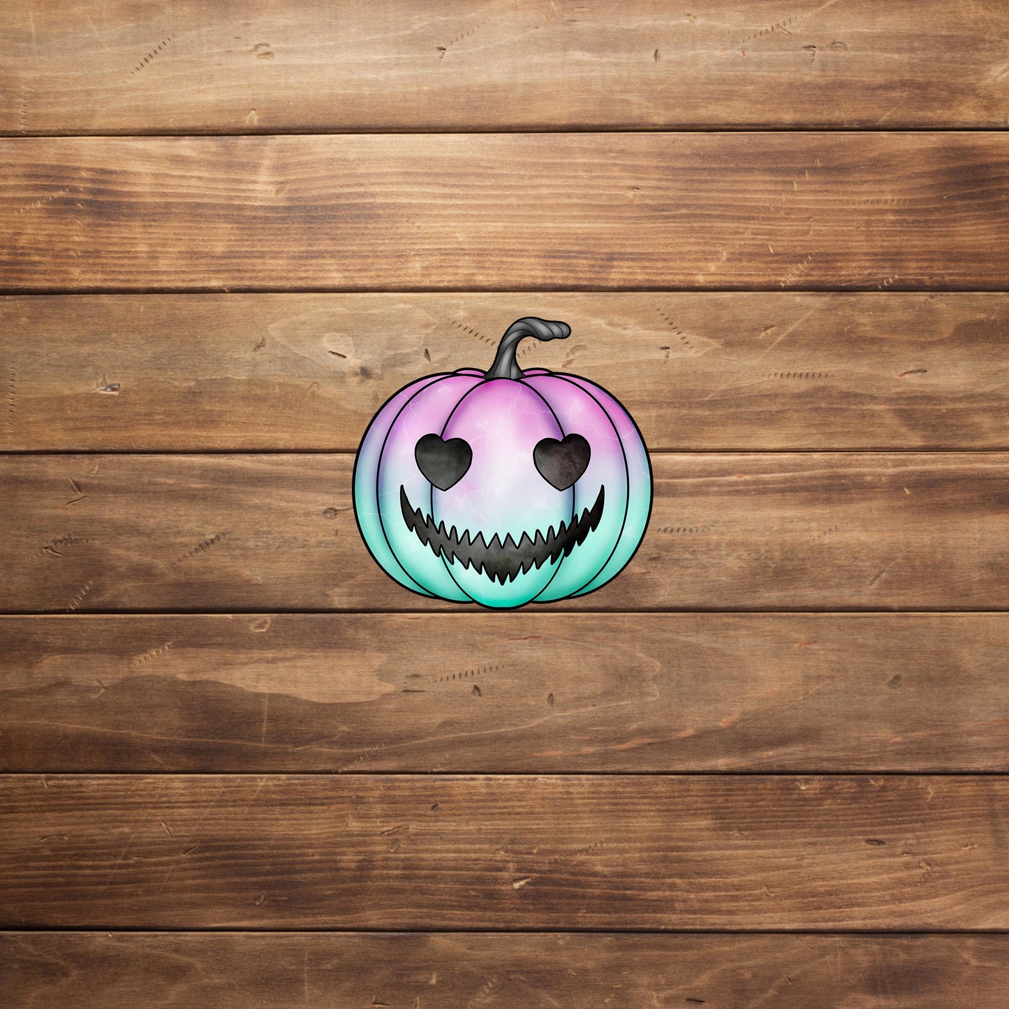 Pastal Goth Sticker,  Heart eyes pumpkin Sticker