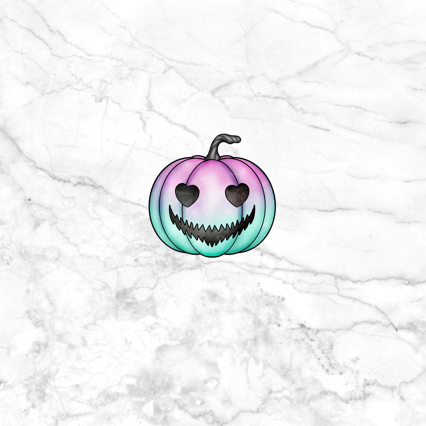 Pastal Goth Sticker,  Heart eyes pumpkin Sticker