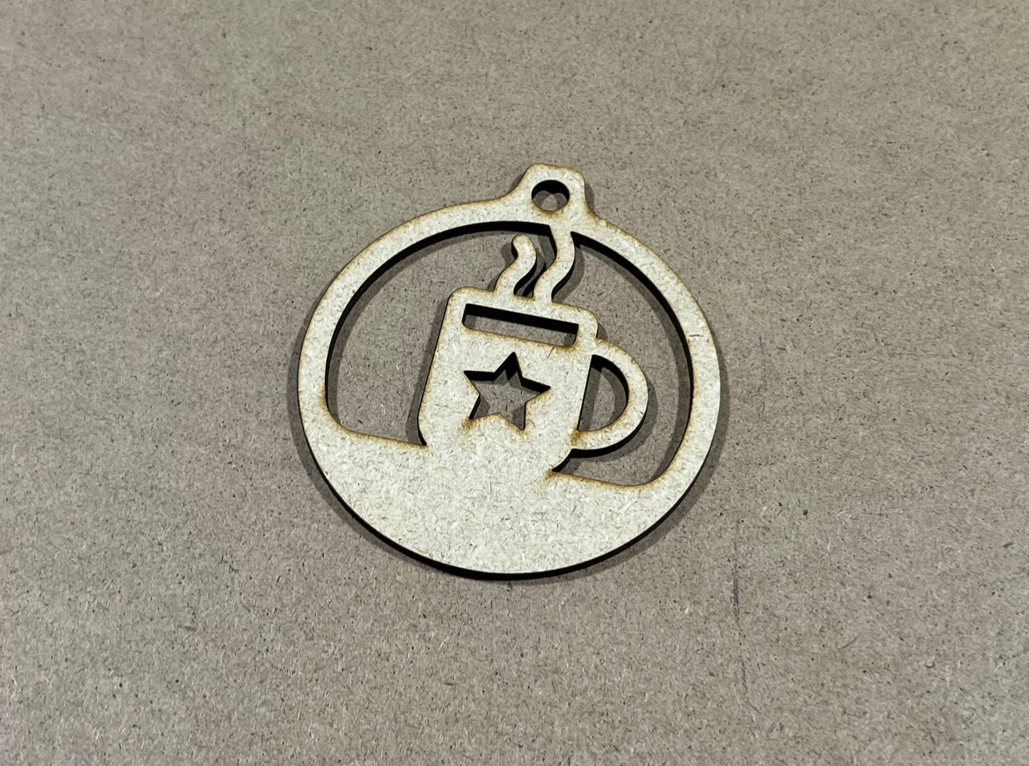 Coffee Ornament , Laser Engraved Ornament , Christmas Ornament