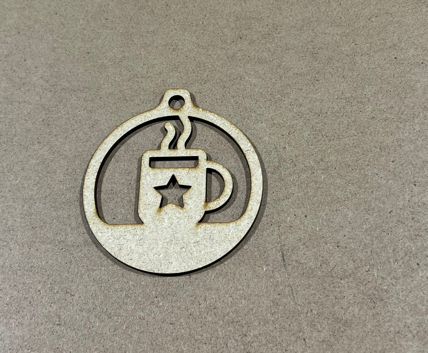 Coffee Ornament , Laser Engraved Ornament , Christmas Ornament