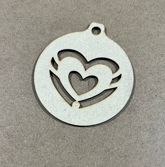 Heart Ornament  , Laser Engraved Ornament , Christmas Ornament