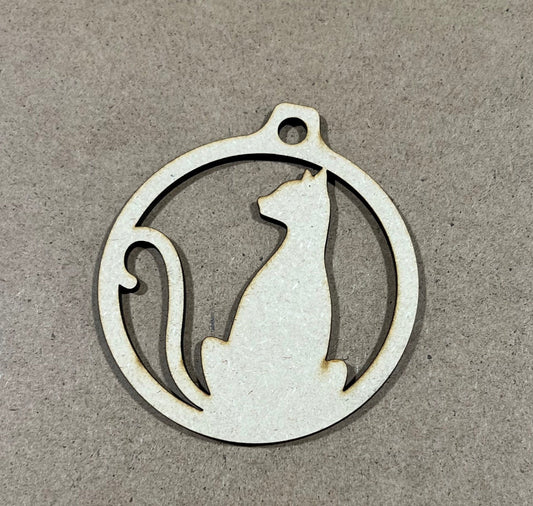 Cat Ornament  , Laser Engraved Ornament , Christmas Ornament