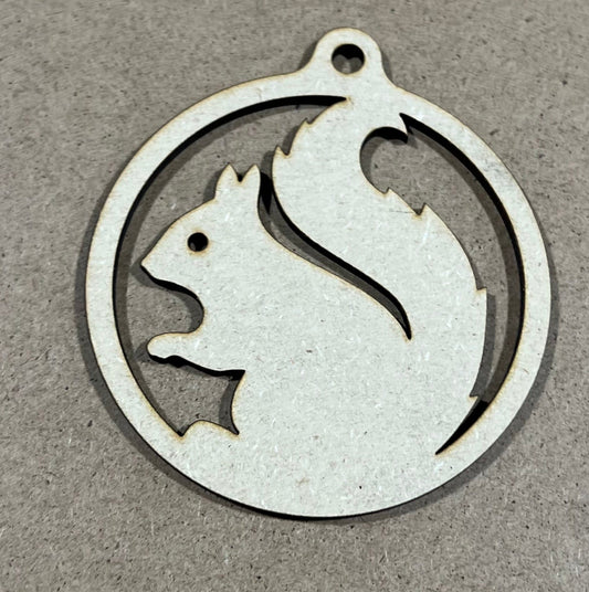 Squirrel Ornament , Laser Engraved Ornament , Christmas Ornament