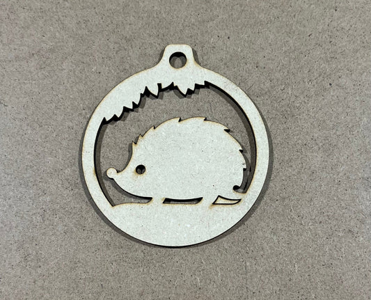 Hedgehog Ornament , Laser Engraved Ornament , Christmas Ornament