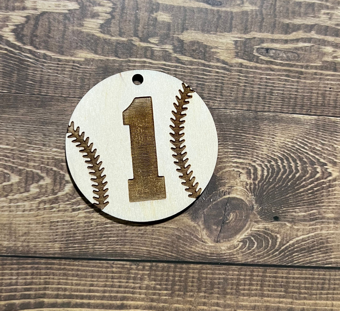 Baseball Number Keychain