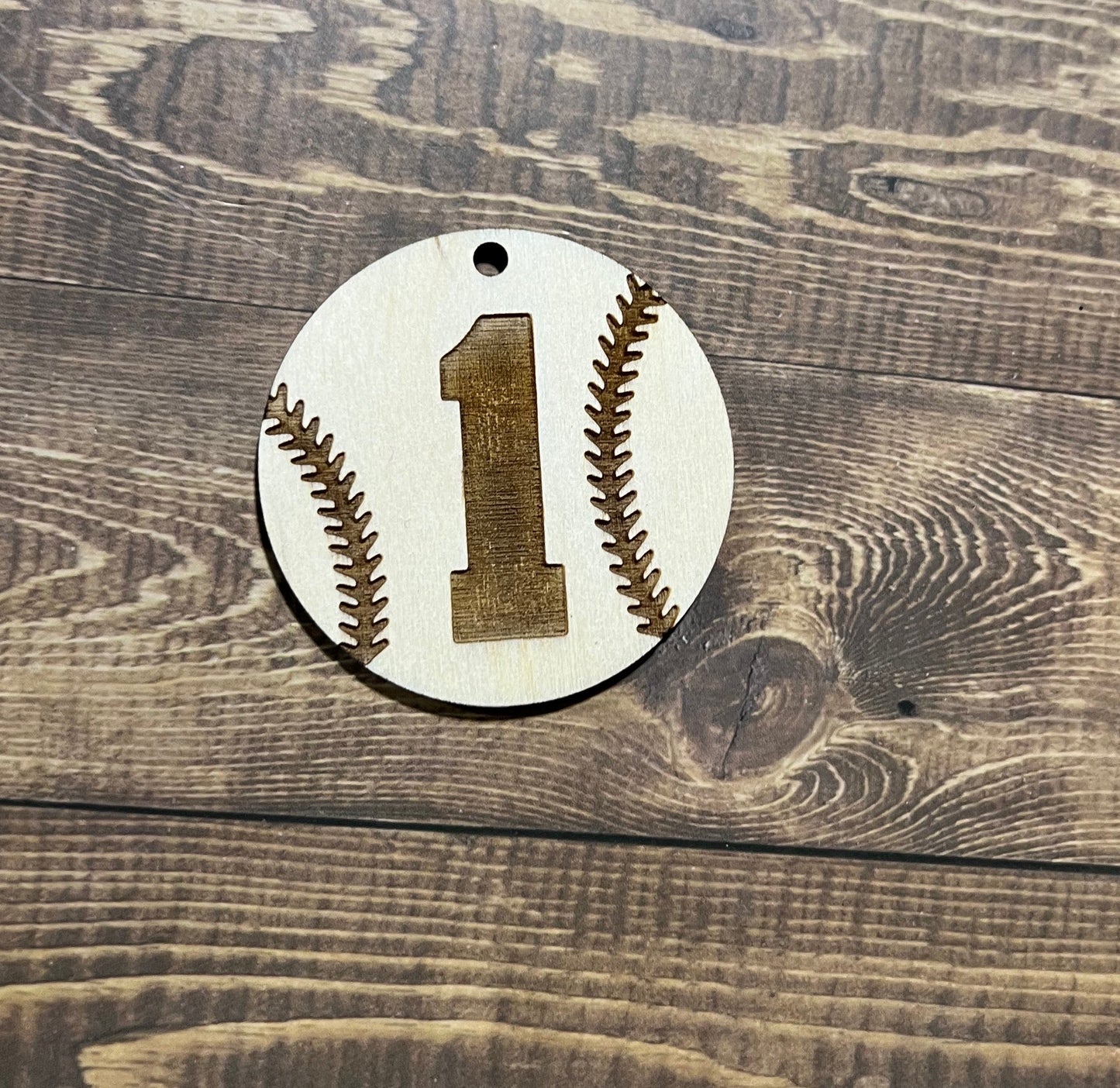 Baseball Number Keychain