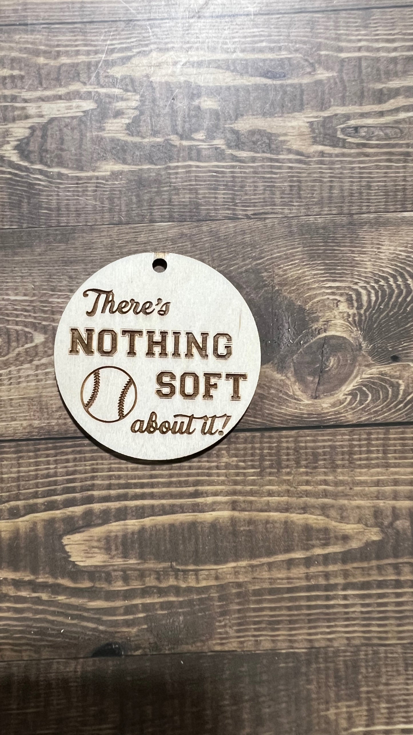 There's Nothing Soft About it Keychain,  Baseball Keychains