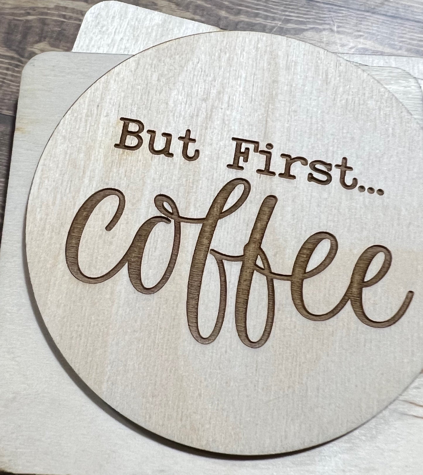 Coffee Coaster, Engraved Wood Coaster Set, Home Decor, Baltic Birch, Coasters,