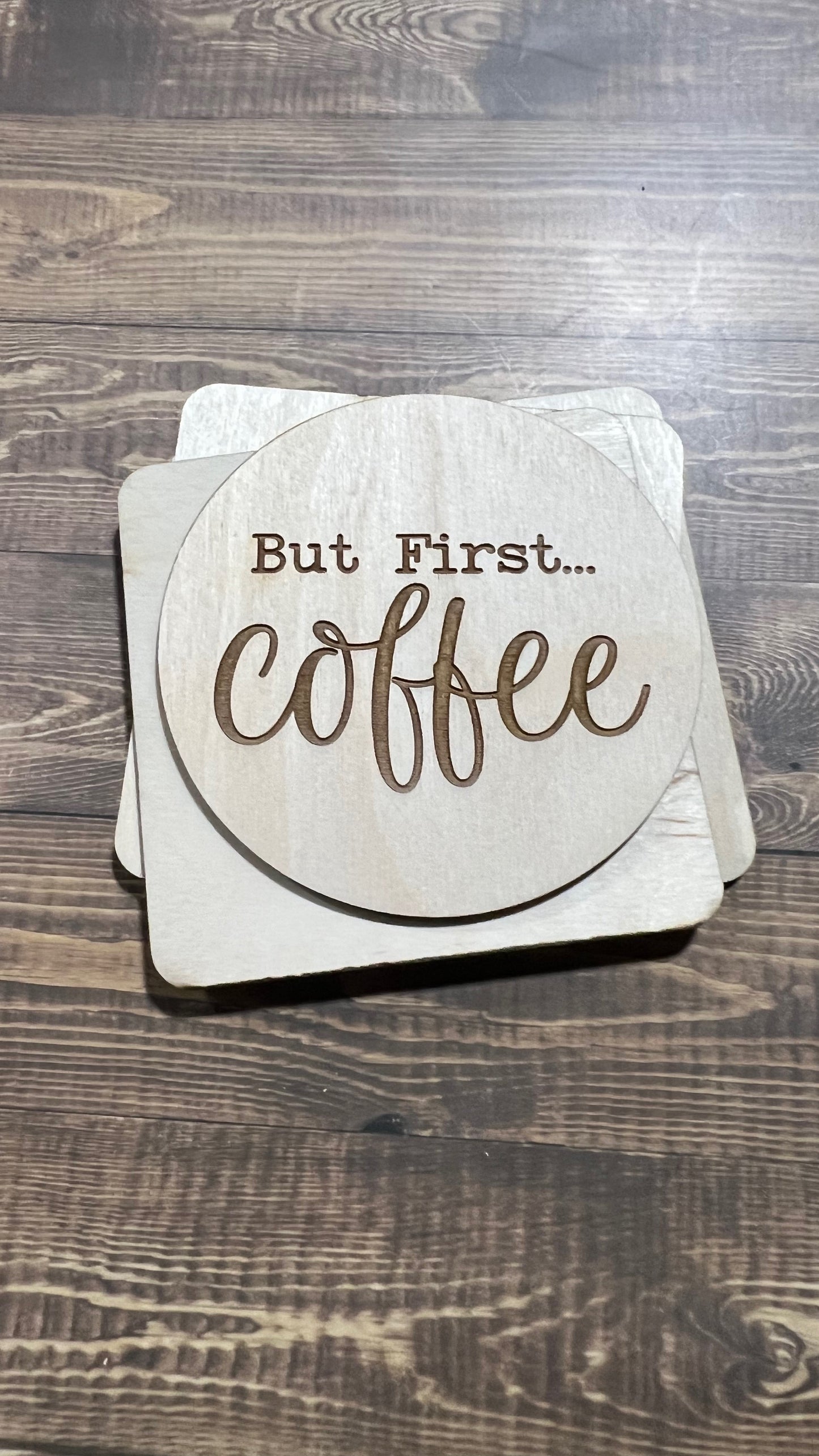 Coffee Coaster, Engraved Wood Coaster Set, Home Decor, Baltic Birch, Coasters,