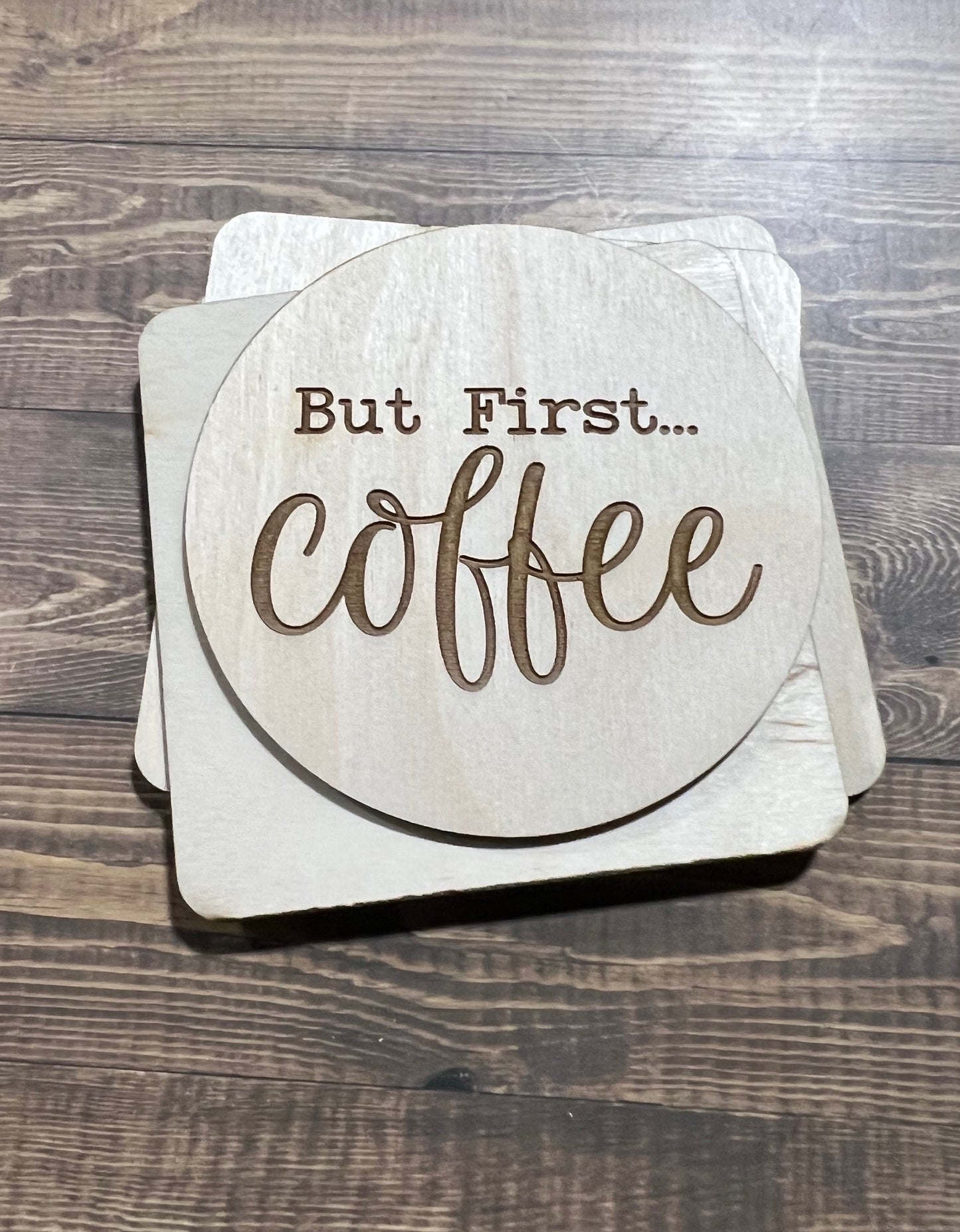 Coffee Coaster, Engraved Wood Coaster Set, Home Decor, Baltic Birch, Coasters,