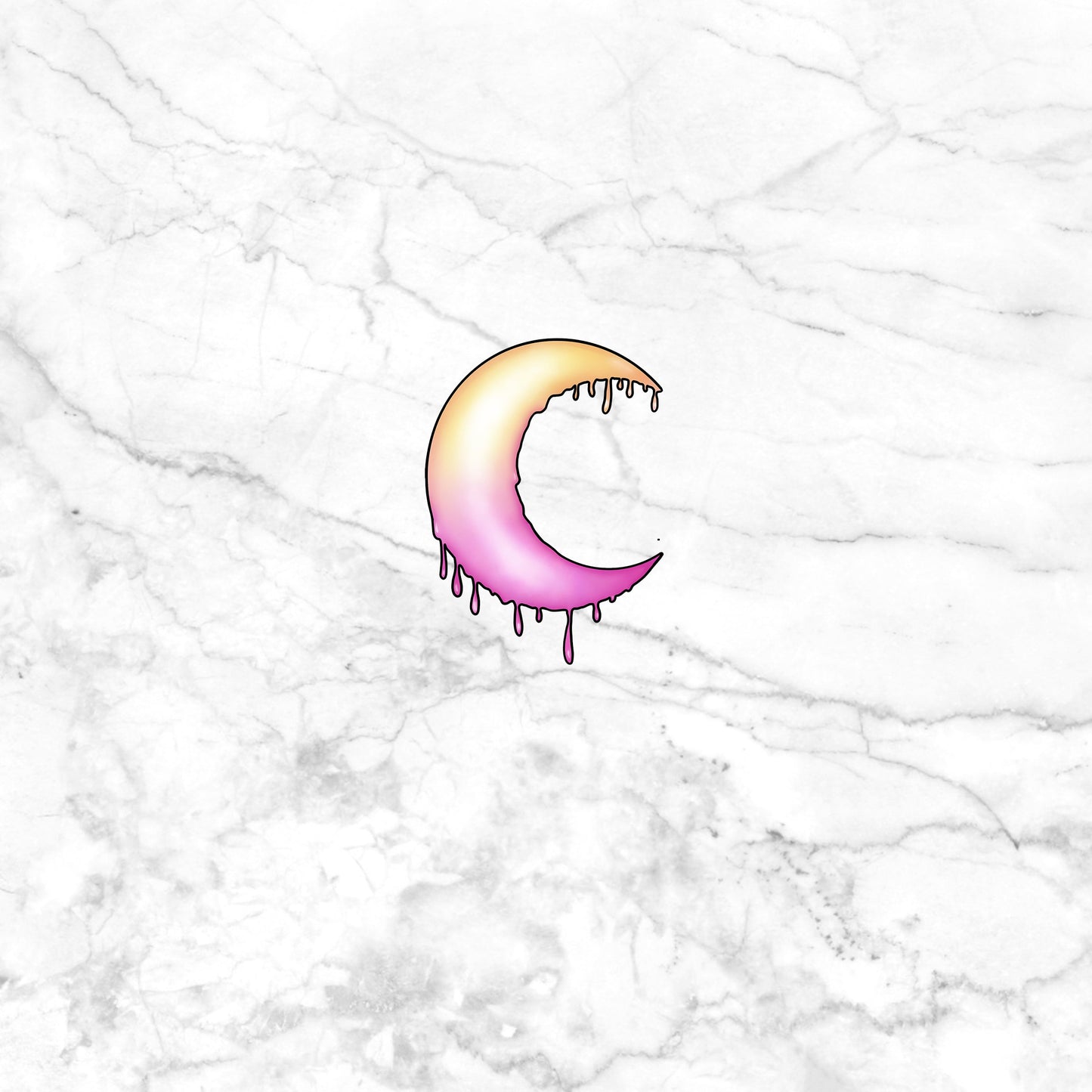 Pastal Goth Sticker,  Melting moon Sticker