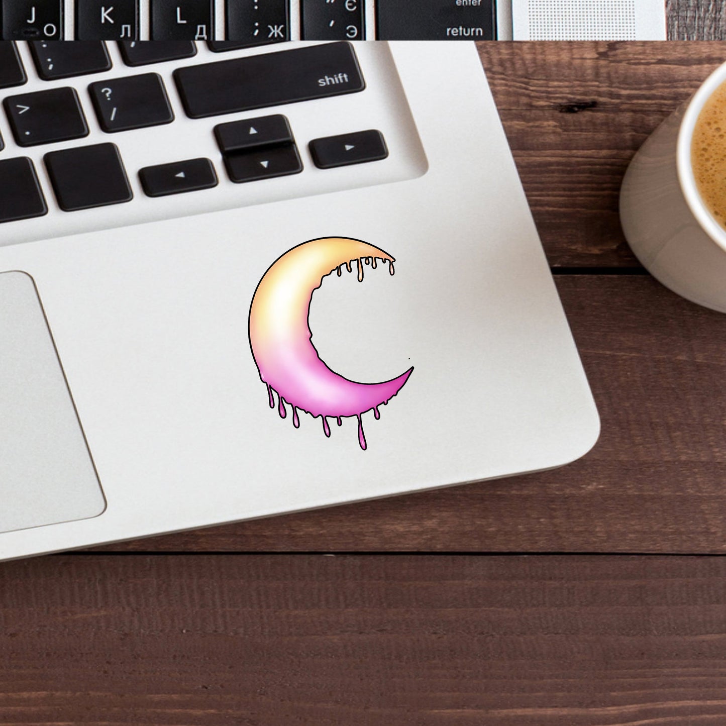 Pastal Goth Sticker,  Melting moon Sticker