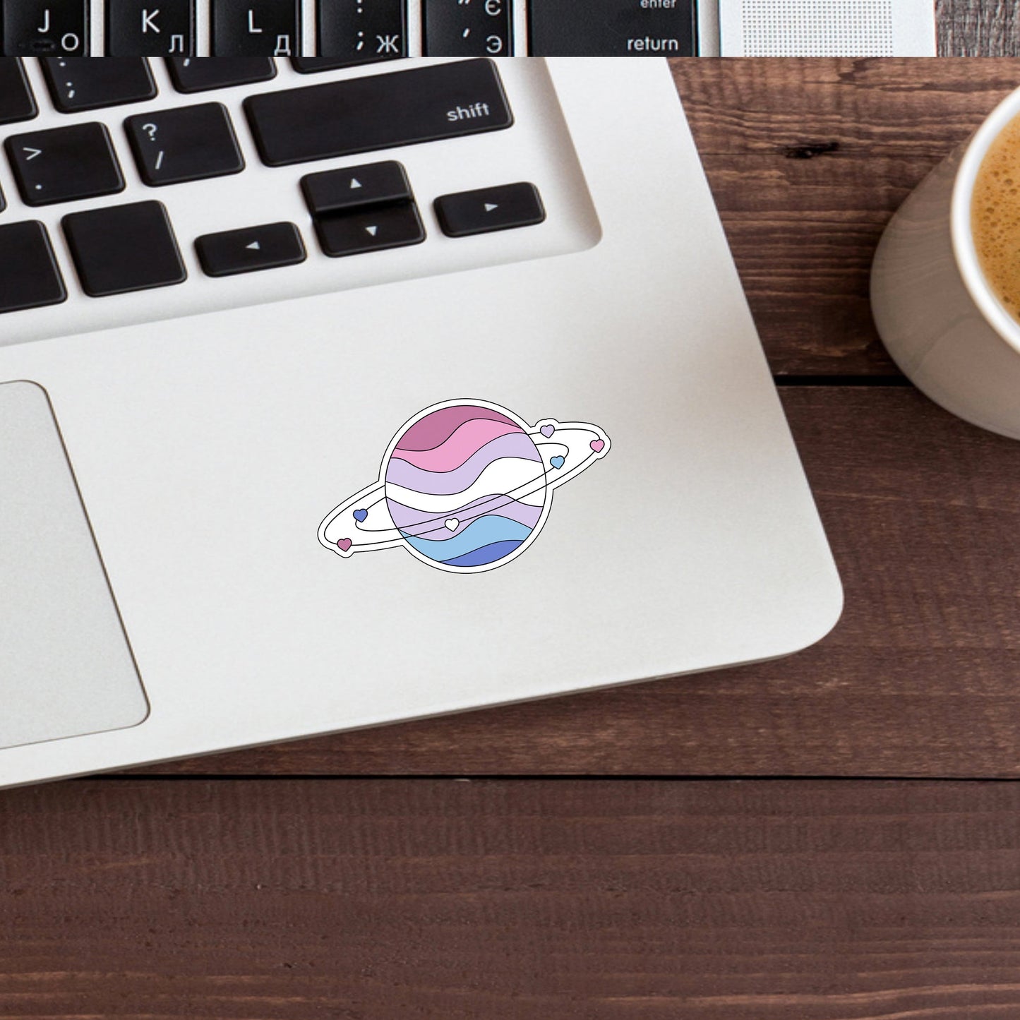 Planet_bigender flag Sticker