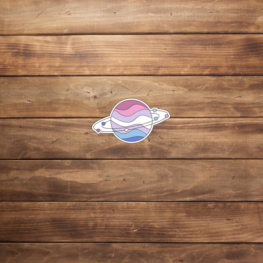 Planet_bigender flag Sticker