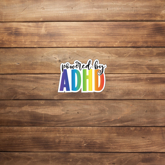 PoweredByADHD  Sticker,  Vinyl sticker, laptop sticker, Tablet sticker