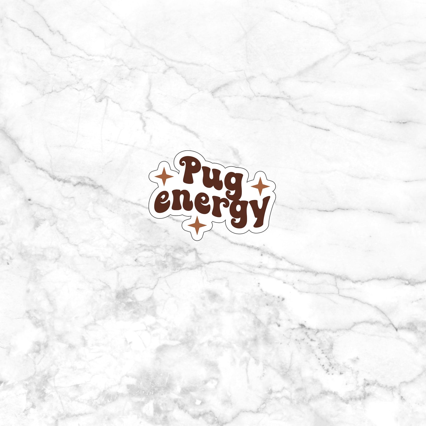 Pugenergy Sticker, Vinyl sticker, laptop sticker, Tablet sticker