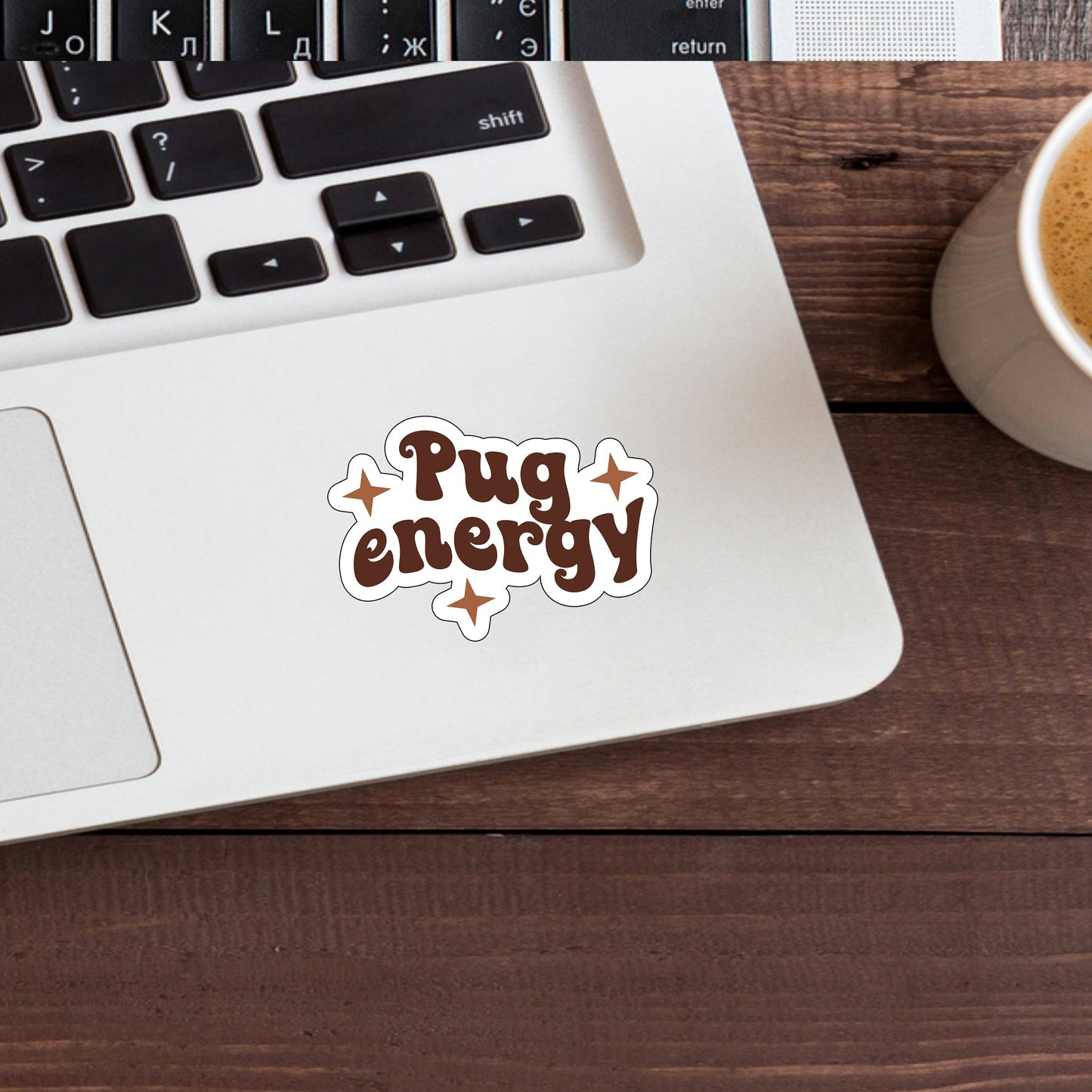 Pugenergy Sticker, Vinyl sticker, laptop sticker, Tablet sticker