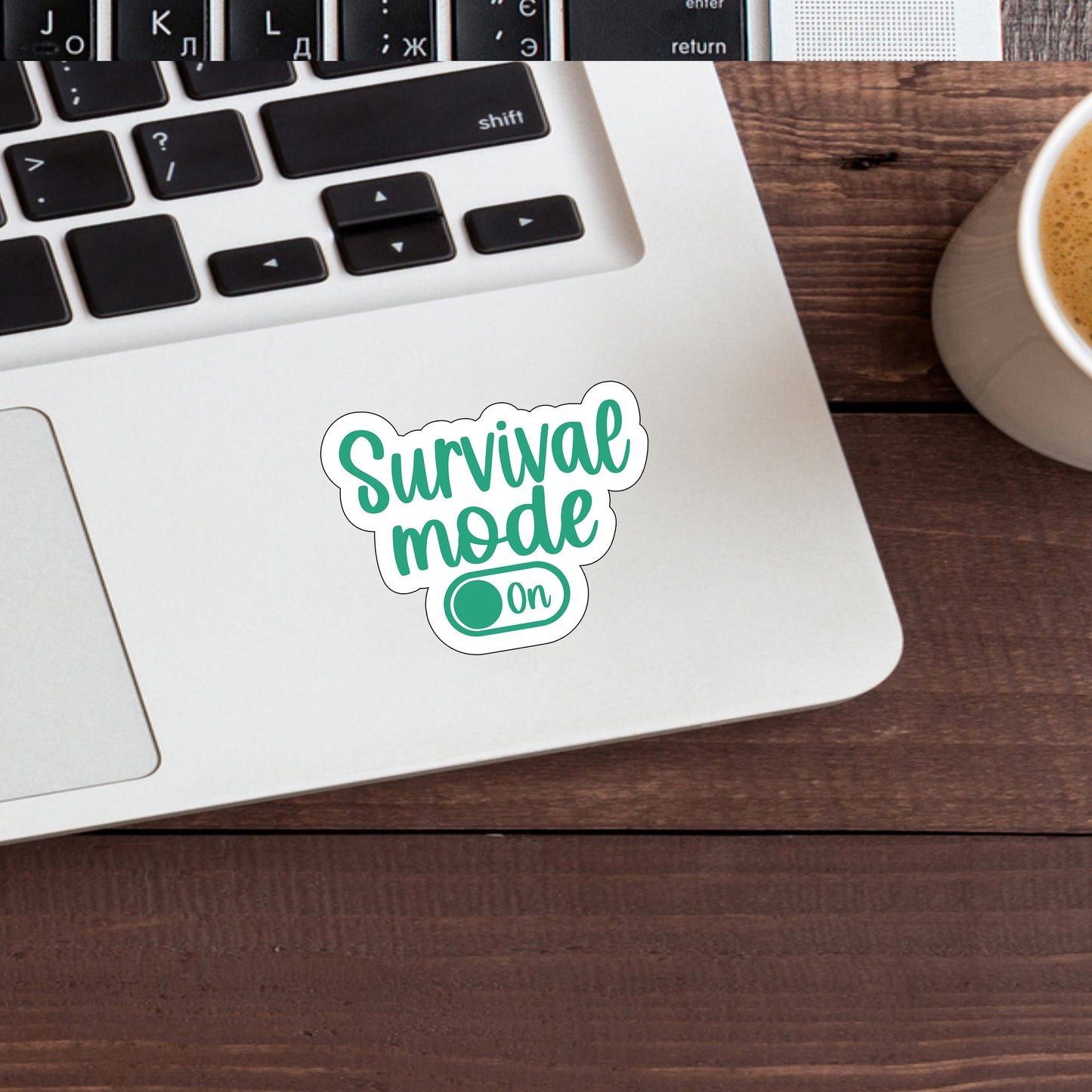 Survival mode on  Sticker,  Vinyl sticker, laptop sticker, Tablet sticker