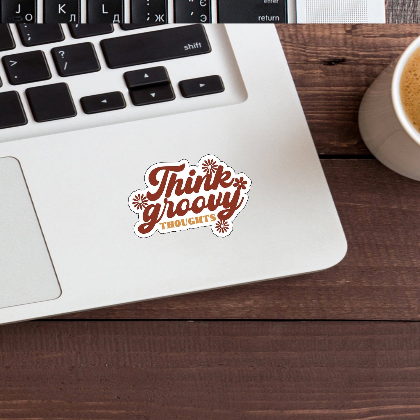 Think groovy thoughts  Sticker,  Vinyl sticker, laptop sticker, Tablet sticker