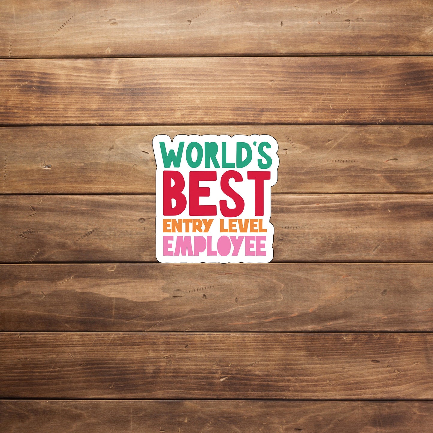 Worlds Best entry level employee  Sticker,  Vinyl sticker, laptop sticker, Tablet sticker