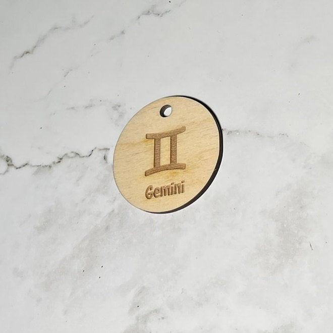 Gemini Keychain ,  Laser Engraved Keychain , bag tag , gift for her , gift for him , Zodiac Keychain ,