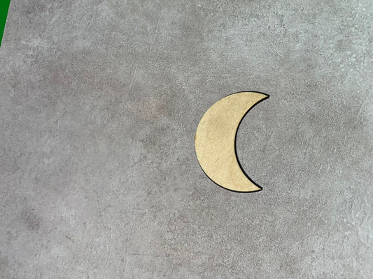 Moon Wood Cutout unfinished, Wooden Shape ,  Multiple Sizes , Laser Cut wood Cutouts,