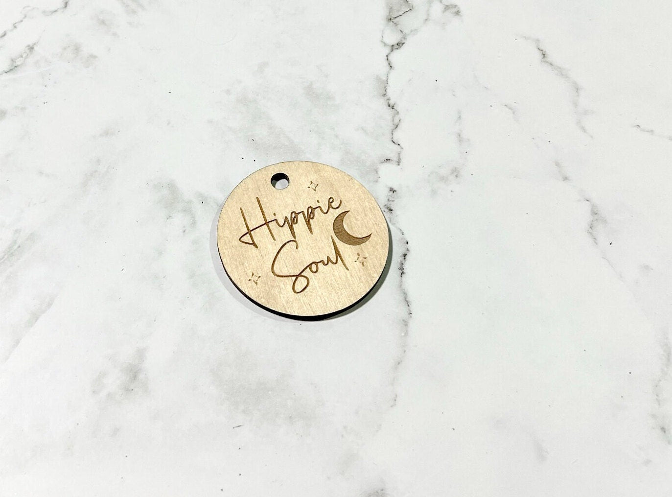 Hippie Soul ,  Inspirational Keychain ,, Custom Bag Tag , Laser Engraved Keychain